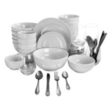 Gibson All U Need 60 Piece Ceramic Dinnerware Combo Set with Drinkware and Flatw - $3,274.50 MXN