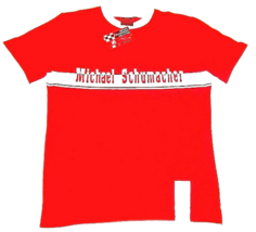 Michael Schumacher T-SHIRT With Lettering &amp; Logo RED/WHITE Size M- Medium , New - £23.97 GBP