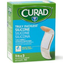 Curad 3/4 x 3 Truly Ouchless Silicone Flex Adhesive Bandages 50ct (BNZ0-787) - £5.73 GBP