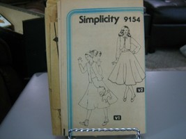 Simplicity 9154 Junior/Teen Circle Poodle Skirt &amp; Vest Pattern - Size 11/12 - £6.20 GBP