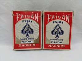 Set Of (2) *INCOMPLETE* Vintage Faisan Extra Magnum 482 Mexican Playing Cards - £39.65 GBP