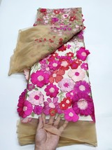YQOINFKS Bridal Fabric Tulle Lace Fabric Net Swiss Voile Lace 3D Applique Flower - £92.96 GBP