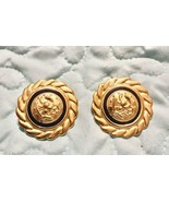 Bird Eagle Anchor Gold Tone Black Substantial Statement Pierced Earrings... - $20.00