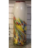 Vintage Hand Blown Murano Style Art Glass Vase Multicolor Splatter Desig... - $2,052.45 MXN