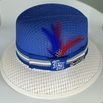 Men's Bently Semi Crushable Fedora Briad Straw Hat Leonardo LE237 Royal Blue image 4
