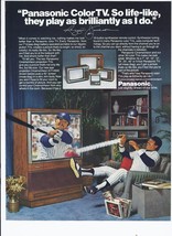 1981 Panasonic color TV Print Ad Vintage Television Reggie Jackson 8.5&quot; ... - $19.21