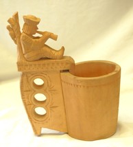 Czechoslovakia Hand Carved Wooden Stein Mug Drinkware - $468.93 MXN