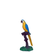 Blue Gold Macaw Parrot On Branch Life Size Statue - $583.83