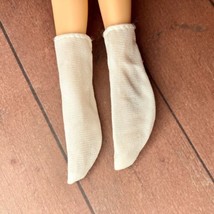 Vintage Barbie Doll Calf High White Socks Satin Nylon - £10.95 GBP
