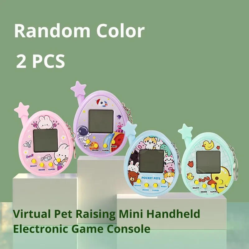 2Pcs Electronic Pet Machine Virtual Pet Raising Mini Handheld Game Console - £10.93 GBP