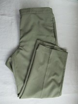 Alfred Dunner pants 14P olive green flat front straight leg inseam 26&quot; - £11.71 GBP