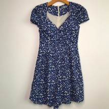 Anthropologie Leifnotes Playsuit 2 Blue White Floral Short Sleeve Sweetheart Zip - £7.59 GBP