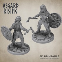 3D Printed Asgard Rising Shield Maiden #3 28mm-32mm Ragnarok D&amp;D - $5.84+