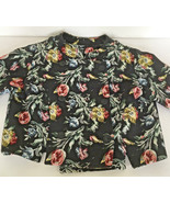 vintage Tapestry Jacquard woven short jacket blazer black with  floral p... - $708.55 MXN
