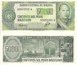 Bolivia P196, 5 Cents, Mayor Gualberto Villaroel / refinery UNC was 50,000! - £3.47 GBP