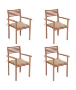 vidaXL Patio Chair Set of 4 Stackable Patio Chair Rectangular - $735.41 CAD