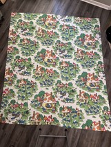 Vintage 1980&#39;s Smurfs Top Flat Twin Bed Sheet 92”x80” - £19.88 GBP