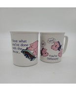 Vtg 80s Treasure Masters Pig-Tales Coffee Cups Mugs Farm Country Set Of ... - £11.00 GBP