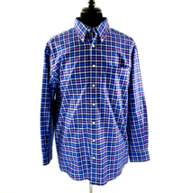 Hathaway Long Sleeve Dress Shirt Mens XL Office Casual Button Blue White... - $14.74