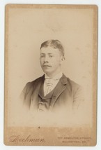 Antique c1880s Cabinet Card Handsome Young Man Mustache Lochman Allentown, PA - £9.60 GBP