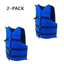 Life Jackets 2 Blue Adult Type III Universal Boating Vest Preserver Ski ... - £35.78 GBP