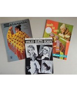 Lot Of 3 Stoles Hats Scarfs &amp; Shawls To Crochet &amp; Knitt Vintage Pattern ... - $543.04 MXN