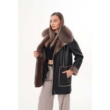 Vinci The Avalon Shearling Black Leather Women Jacket image 7