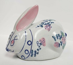 Polychrome Chinese Multicolor Vintage Porcelain Bunny Rabbit Figurine Late 1900s - £12.93 GBP