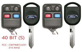 X2 Ford 4B Remote + Ford H84 4D63 Uncut Chiped Key (S) Ford LOGO USA Sel... - £22.42 GBP