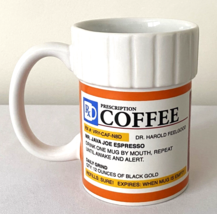 Prescription Medicine Bottle Pill Bottle Coffee Mug Porcelain Big Mouth Toys RX - £7.44 GBP