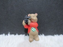 1996 Plastic, Dad Bear In Red Jacket With Camera, Ornament - $4.75