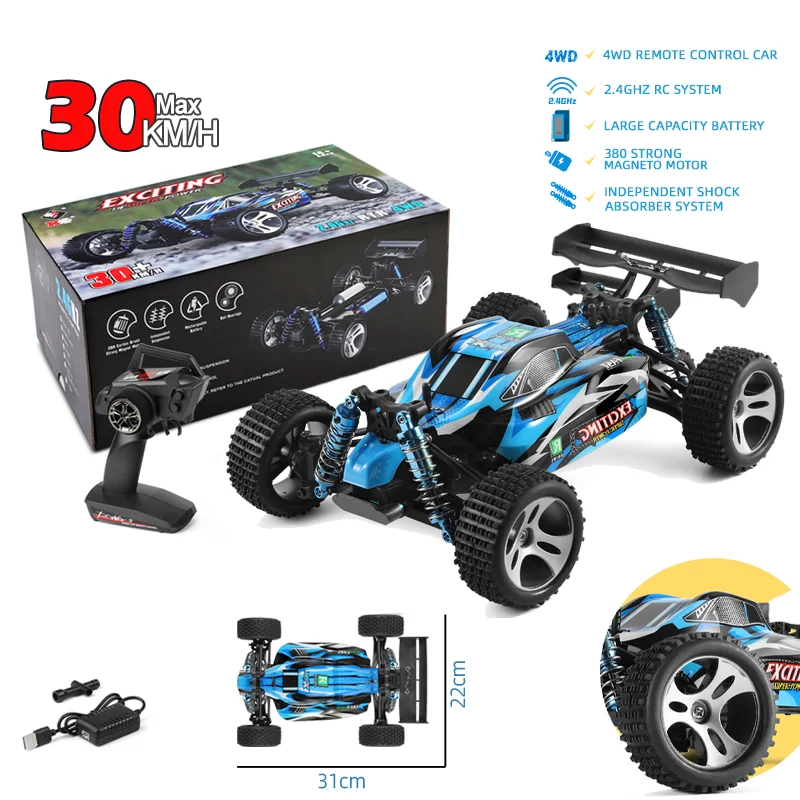 Wltoys 4Wd Rc Car Toy for Boy Brushless Motor Remote Control Truck 30Km/h - £78.58 GBP
