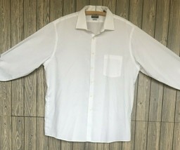 Van Heusen &lt; FLEX &gt; Men&#39;s 17.5-32/33 (L) Solid White Dress Shirt - £14.80 GBP