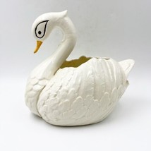 Vintage Ceramic Hand Painted Swan Indoor Planter Pot - £27.45 GBP