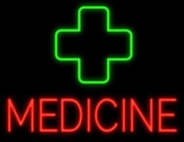 New Medicine Cross  Pharmacy RX Open Light Bar Beer Neon Sign 24&quot;x20&quot; - £199.83 GBP