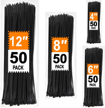 Zip Ties Assorted Sizes 4+6+8+12 Inch, 200 Pack, Black Cable Ties, UV Re... - $134.89 MXN