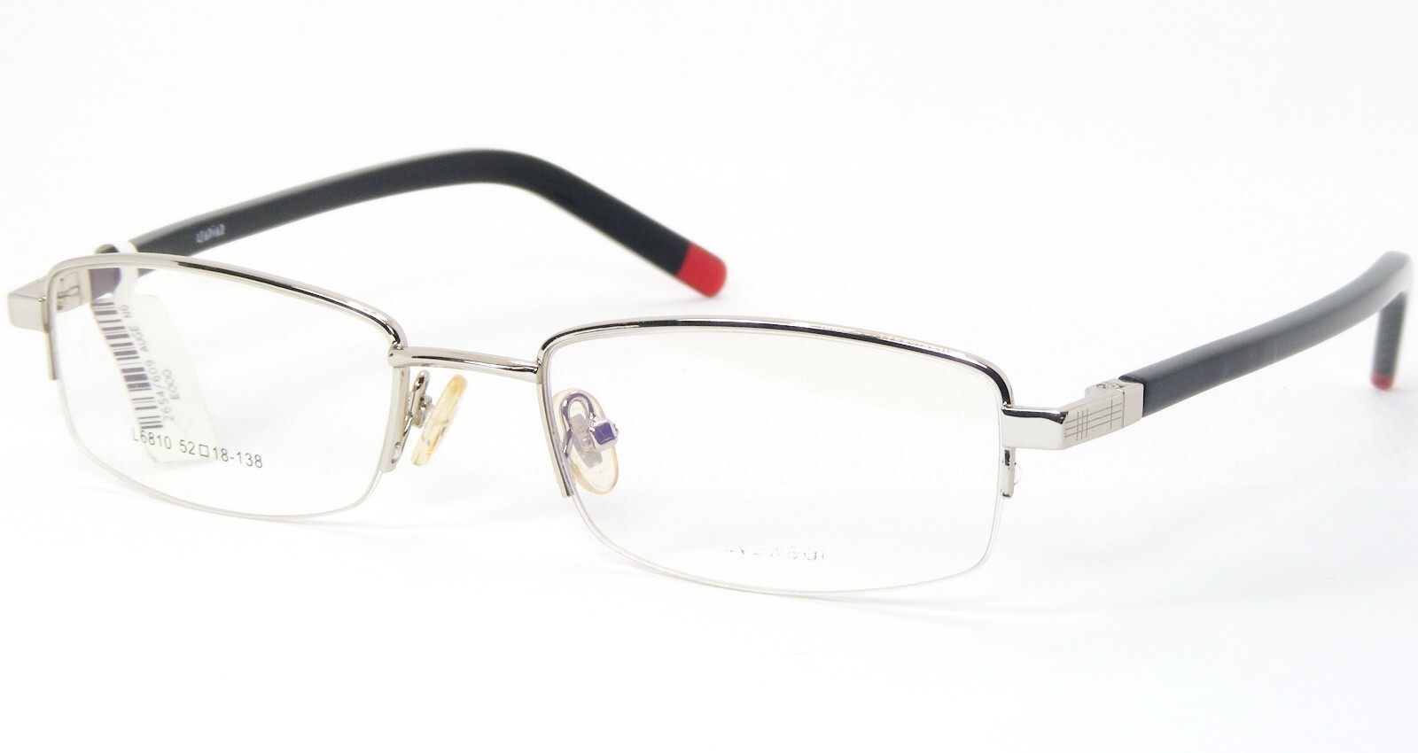LEADIAR L6810 B3 Brillante Plata/Negro Raro Gafas Marco 52-18-138mm - $54.46