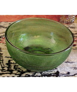 FOREST GREEN RIBBED BOWL-2 3/4&quot; x 4 7/8&quot; Candy,Nuts, Floating Flower Bow... - £18.66 GBP