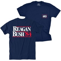 Reagan Bush 84 Rowdy Gentleman Navy Blue Tee Shirt Blue - £30.71 GBP