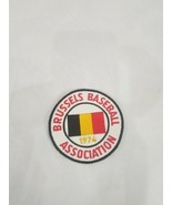 Iron on Sew Vintage BRUSSELS Belgium Baseball 1974 Circle Patch 3.5&quot; NWOT - $9.99
