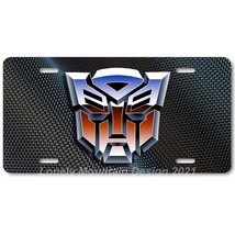 Transformers Autobot Art on Carbon FLAT Aluminum Novelty Auto License Tag Plate - £13.02 GBP