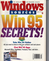 Windows Sources Magazine September 1995 Win 95 Secrets Near Mint - $10.26