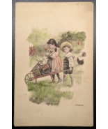 Vintage Postcard - Young Boy &amp; Girl - Moving Day - 1900? Chas Williams NY - €11,81 EUR