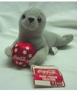 Coca-Cola COKE CUTE GRAY SEAL W/ BALL 7&quot; Bean Bag Stuffed Animal TOY NEW... - $14.85
