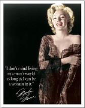 Marilyn Monroe I Don&#39;t Mind Living In A Man&#39;s World Photo Tin Sign NEW UNUSED - £4.65 GBP