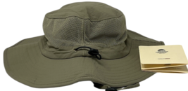 Men's Wide Brim Sun Hat Khaki Breathable Mesh UPF50+ Fishing Gardening Sun Hat image 2