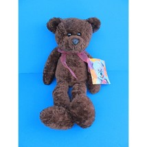 Commonwealth Brown Teddy Bear Who&#39;s There Plush Long Leg Red Bow 14&quot; Stuffed Toy - £10.83 GBP