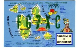 1957 QSL Guadaloupe French West Indies FG7XC Raizet  - $8.91