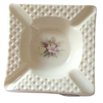 Belleek Ashtray Donegal Ireland Porcelain Incense Burner Floral Handpainted Tray - £15.55 GBP