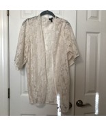 express lace Floral  detail open front cardigan cover up size medium - $16.79 CAD